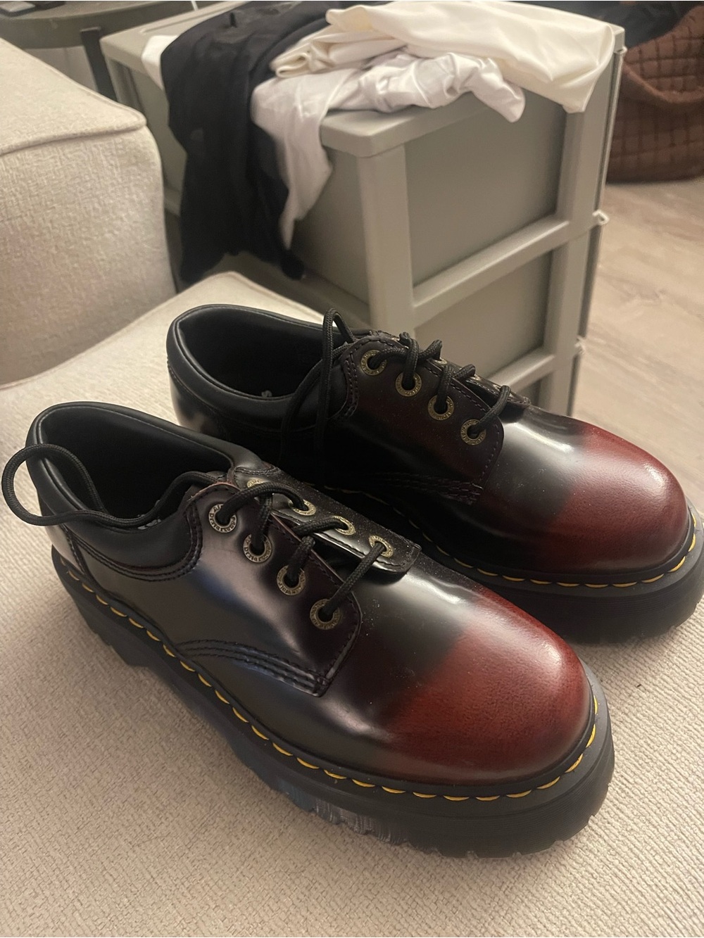 Cherry Red Doc Martens Arcadia Shoes
